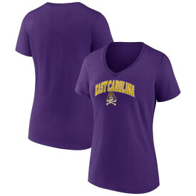 ファナティクス レディース Tシャツ トップス ECU Pirates Fanatics Branded Women's Evergreen Campus VNeck TShirt Purple