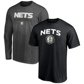 ファナティクス メンズ Tシャツ トップス Brooklyn Nets Fanatics Branded TShirt Combo Set Black/Heathered Charcoal