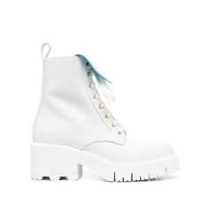 �V�A���t�F���[�j ���f�B�[�X �u�[�c �V���[�Y Logo-embossed lace-up boots White