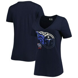 ニューエラ レディース Tシャツ トップス Tennessee Titans New Era Women's Ink Dye Sideline VNeck TShirt Navy