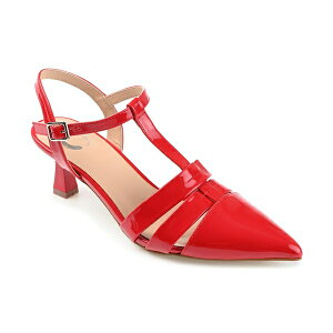W[j[RNV fB[X pvX V[Y Women's Jazlynn T Strap Kitten Heel Dress Pumps Red Patent