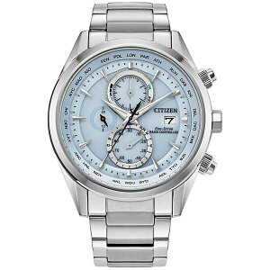 V`Y Y uXbgEoOEANbg ANZT[ Eco-Drive Men's Chronograph Sport Luxury Radio Control Stainless Steel Bracelet Watch 43mm Silver-tone