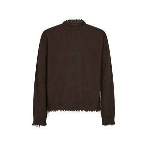 ���}�E���� �����Y �j�b�g&�Z�[�^�[ �A�E�^�[ Distressed-effect frayed-hem sweater Brown