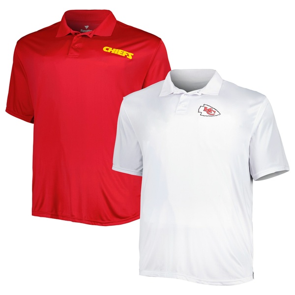 ファナティクス メンズ Tシャツ トップス Kansas City Chiefs Fanatics Branded Solid TwoPack Polo Set Red White