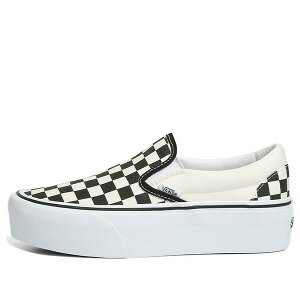 Vans oY Y Xj[J[ yVans Classic Slip-On Stackform 'Checkerboard - Black White' VN0A7Q5RTYQz TCY US_7(25.0cm)