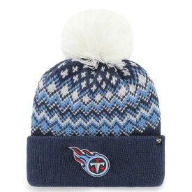 フォーティーセブン レディース 帽子 アクセサリー Tennessee Titans '47 Women's Elsa Cuffed Knit Hat with Pom Navy