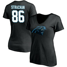 【送料無料】 ファナティクス レディース Tシャツ トップス Carolina Panthers Fanatics Branded Women's Team Authentic Personalized Name & Number VNeck TShirt Black