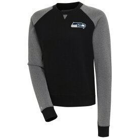 アンティグア レディース パーカー・スウェットシャツ アウター Seattle Seahawks Antigua Women's Flier Bunker TriBlend Pullover Sweatshirt Black