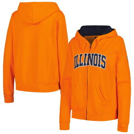 コロシアム レディース パーカー・スウェットシャツ アウター Illinois Fighting Illini Colosseum Women's Arched Name FullZip Hoodie Orange