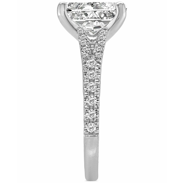 本日特価】【本日特価】バッジェリーミシュカ レディース リング アクセサリー Certified Lab Grown Diamond Emerald-Cut  Center Split Shank Engagement Ring (3-3 Ct. In 14k Gold White Gold レディース ジュエリー・アクセサリー