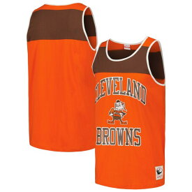 ミッチェル&ネス メンズ Tシャツ トップス Cleveland Browns Mitchell & Ness Heritage Colorblock Tank Top Orange/Brown