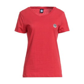 【送料無料】 ノースセール レディース Tシャツ トップス T-shirts Red