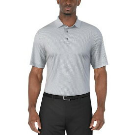 PGAツアー メンズ シャツ トップス Men's Short Sleeve Micro Geo Print Polo Shirt Tradewinds