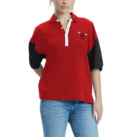 トミーヒルフィガー レディース ポロシャツ トップス Chicago Bulls Tommy Jeans Women's Taya Puff Sleeve Pique Polo Shirt Red