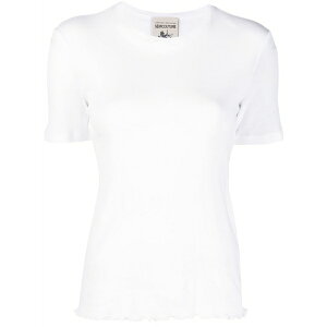 �Z�~�N�`���[�� ���f�B�[�X T�V���c �g�b�v�X Lettuce-hem short-sleeve t-shirt White