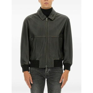 �{�X �����Y �W���P�b�g���u���]�� �A�E�^�[ Zip leather jacket Grey