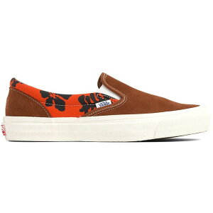 Vans �o���Y �����Y �X�j�[�J�[ �yVans Slip-On Modernica Orange Hawaiian Print�z �T�C�Y US_8(26.0cm) Leather Brown/Hawaiian