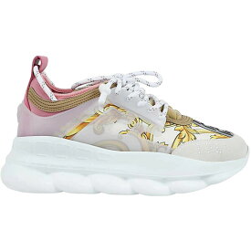 Versace ヴェルサーチ レディース スニーカー 【Versace Chain Reaction】 サイズ EU_39(25cm) White Pink Yellow Barocco (Women's)