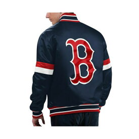 スターター レディース ジャケット＆ブルゾン アウター Men's Navy Distressed Boston Red Sox Home Game Satin Full-Snap Varsity Jacket Navy