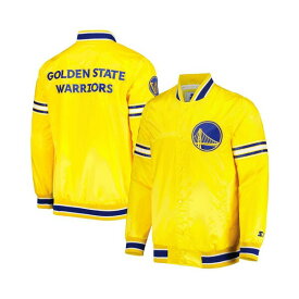 スターター レディース ジャケット＆ブルゾン アウター Men's Gold Golden State Warriors Slider Satin Full-Snap Varsity Jacket Gold