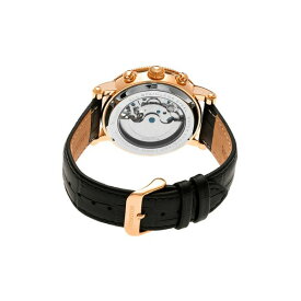 ヘリトール レディース 腕時計 アクセサリー Automatic Winston Rose Gold & White Leather Watches 45mm Black