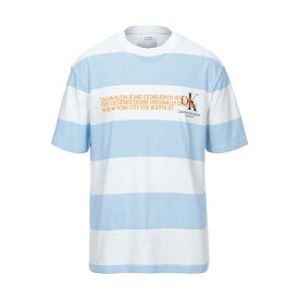 【送料無料】 カルバンクライン メンズ Tシャツ トップス T-shirts Sky blue