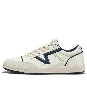 Vans �o���Y �����Y �X�j�[�J�[ �yVans Lowland ComfyCush JMP R Vintage Leather Shoes 'White Navy' VN0007P2KE6�z �T�C�Y US_9.5(27.5cm)