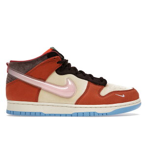 Nike �i�C�L �����Y �X�j�[�J�[ �yNike Dunk Mid Social Status Free Lunch Chocolate Milk�z �T�C�Y US_8.5(26.5cm) Dark Curry/Tan-Shy Pink-University Blue