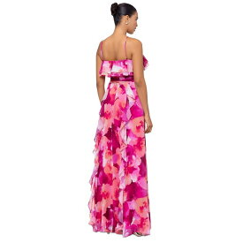 エスケープ レディース ワンピース トップス Women's Floral-Print Rosette Halter Gown Fuschia/Coral