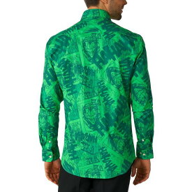 オポスーツ メンズ シャツ トップス Men's Long-Sleeve Joker Graphic Shirt Green