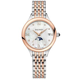 バルマン レディース 腕時計 アクセサリー Women's Swiss Balmain de Balmain Moonphase Diamond Accent Two-Tone Stainless Steel Bracelet Watch 31mm Silver/pink