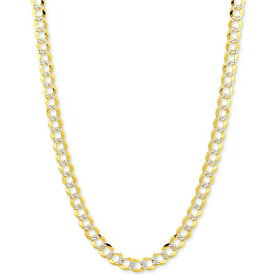 イタリアン ゴールド レディース ネックレス・チョーカー・ペンダントトップ アクセサリー 30" Two-Tone Open Curb Link Chain Necklace in Solid 14k Gold & White Gold Two-Tone