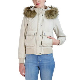 セビー レディース ジャケット＆ブルゾン アウター Juniors' Women ' Cotton Faux Fur Trimmed Bomber Jacket Stone