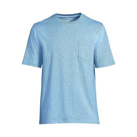 ランズエンド メンズ Tシャツ トップス Men's Super-T Short Sleeve T-Shirt with Pocket Chicory blue jaspe