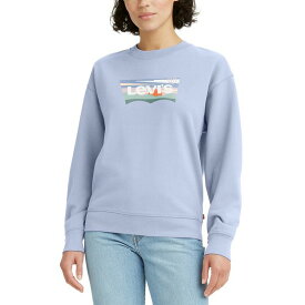 リーバイス レディース ニット&セーター アウター Women's Comfy Logo Fleece Crewneck Sweatshirt Brunnera Blue