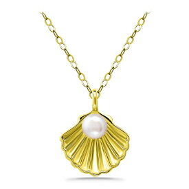 ジャニ ベルニーニ レディース ネックレス・チョーカー・ペンダントトップ アクセサリー Cultured Freshwater Pearl (5mm) Shell Pendant Necklace, 16" + 2" extender, Created for Macy's Gold Over Silver