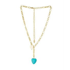 エティカ レディース ネックレス・チョーカー・ペンダントトップ アクセサリー 18K Gold Plated Synthetic Turquoise Heart Necklace Gold-Plated