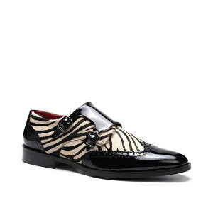 JXT^i Y Xb|E[t@[ V[Y Kai Monk Strap Slip-On Black/White Zebra Print