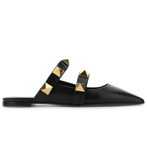 Valentino @eBm fB[X Xj[J[ yValentino Garavani Roman Stud Pointed Toe Mules Blackz TCY EU_35(21.5cm) Black
