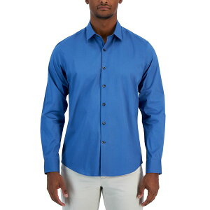 At@j Y Vc gbvX Men's Modern Classic-Fit Stretch Solid Button-Down Shirt, Created for Macy's Moonlight Blue