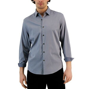 At@j Y Vc gbvX Men's Modern Classic-Fit Stretch Dot Dobby Button-Down Shirt, Created for Macy's Grey Combo
