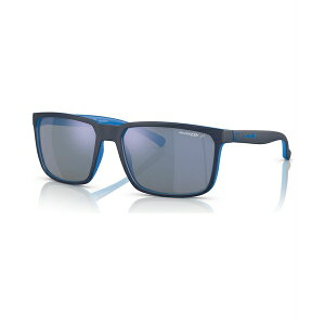 アーネット レディース サングラス&アイウェア アクセサリー Unisex Polarized Sunglasses, AN425158-ZP Matte Top Navy on Light Blue