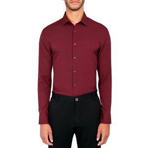 �R���X�g���N�g �����Y �V���c �g�b�v�X Ceremony Men's Solid Performance Stretch Cooling Comfort Dress Shirt Wine
