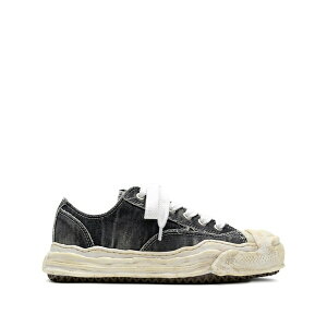 �~�n�����X�q�� �����Y �X�j�[�J�[ �V���[�Y Hank bleach-denim low-top sneakers Black
