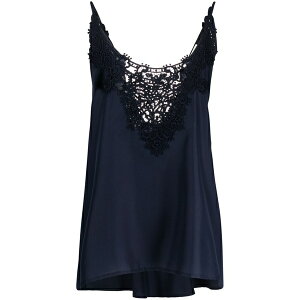 �p���b�V�� ���f�B�[�X �J�b�g�\�[ �g�b�v�X Macram䩘R-detail silk tank top Blue