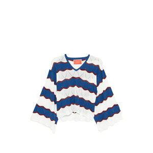 ���E�_�u���E�W�F�C ���f�B�[�X �j�b�g&�Z�[�^�[ �A�E�^�[ Wave-pattern v-neck sweater White
