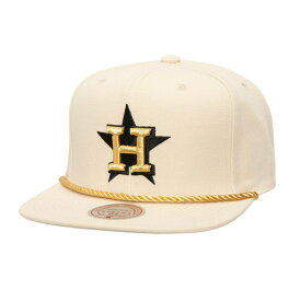 ミッチェル&ネス メンズ 帽子 アクセサリー Houston Astros Mitchell & Ness Golden Ivory Snapback Hat Cream