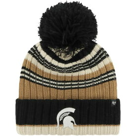 フォーティーセブン レディース 帽子 アクセサリー Michigan State Spartans '47 Women's Barista Cuffed Knit Hat with Pom Khaki