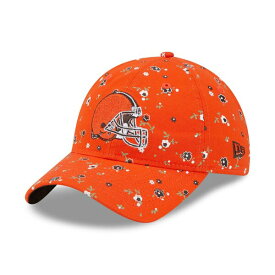 ニューエラ レディース 帽子 アクセサリー Cleveland Browns New Era Women's Floral 9TWENTY Adjustable Hat Orange