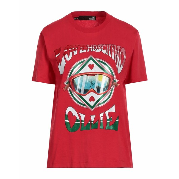 LOVE MOSCHINO ラブ モスキーノ Tシャツ トップス レディース T-shirts Red